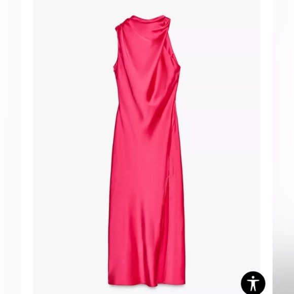 Zara Asymmetric Satin Midi Dress - Picture 5 of 7